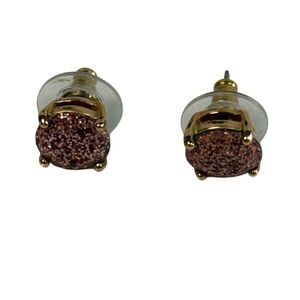 Kate Spade Glitter Gumdrop Blush and Gold Stud Earrings